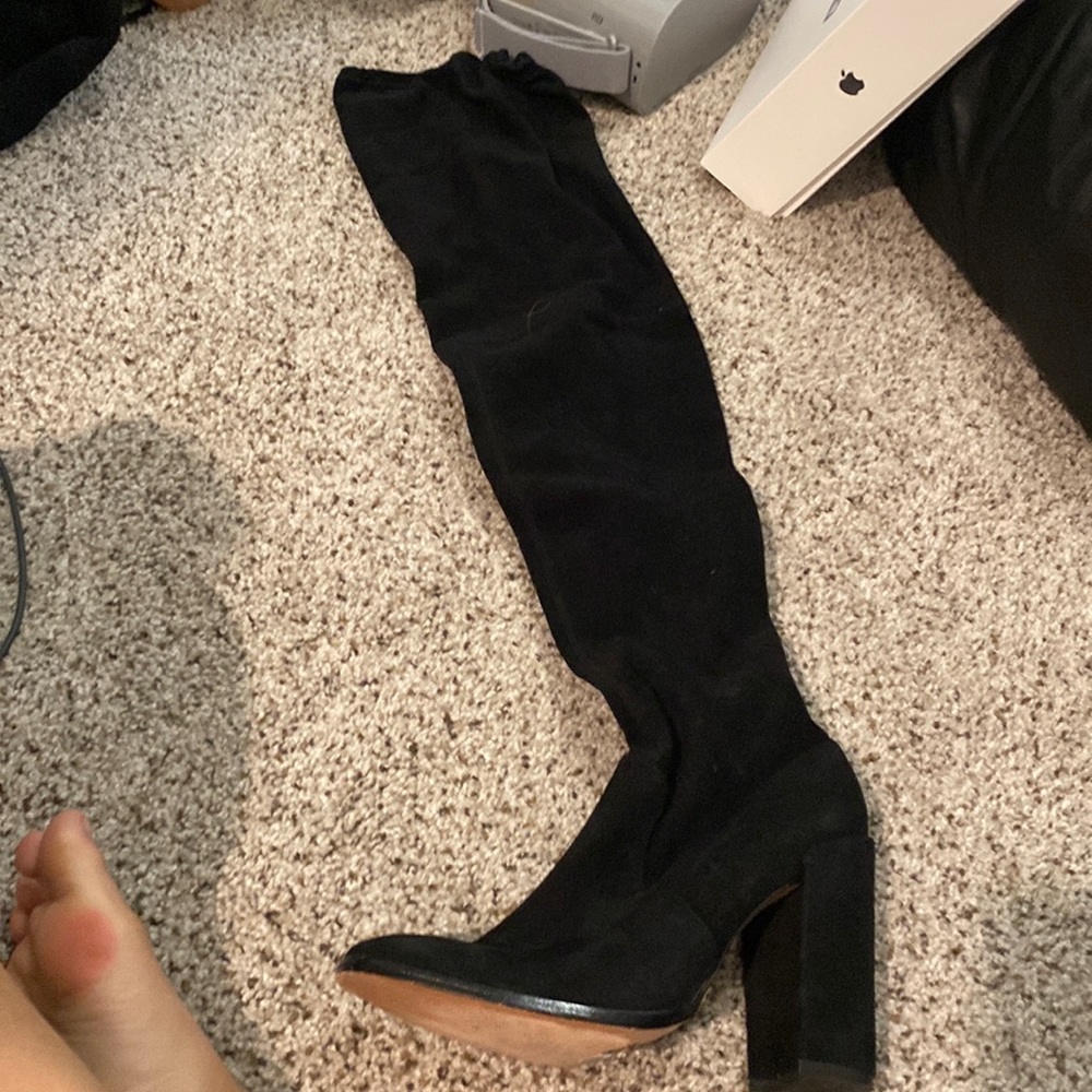 Schutz over the knee black heeled boots